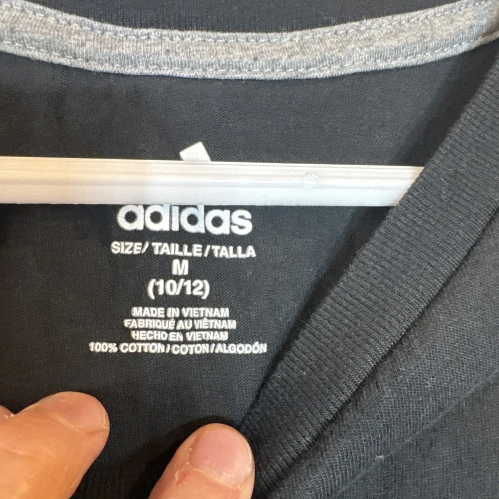 Adidas T Shirt Youth‎ Medium 10/12 Black With Yellow Accents